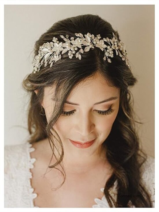 Handmade Rhinestone Pearl Wedding Headpiece Hair Accessory main image 4